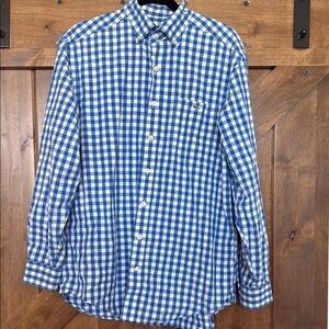 Vineyard Vines Blue Checkered Tucker Men's Shirt Size Medium
